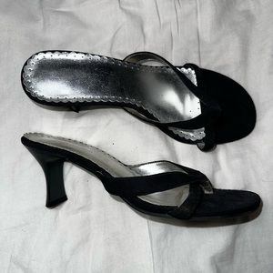 Black, vintage, suede, kitten heels